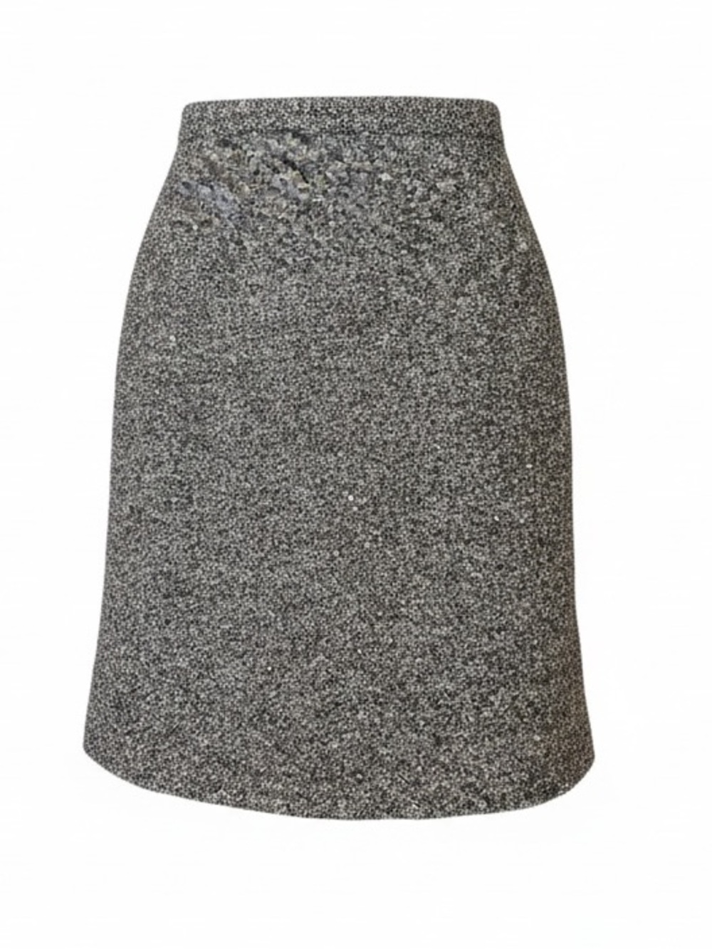 Marella Gray Black Textured Tweed Knit Skirt Minimalist Avant Garde Size 12